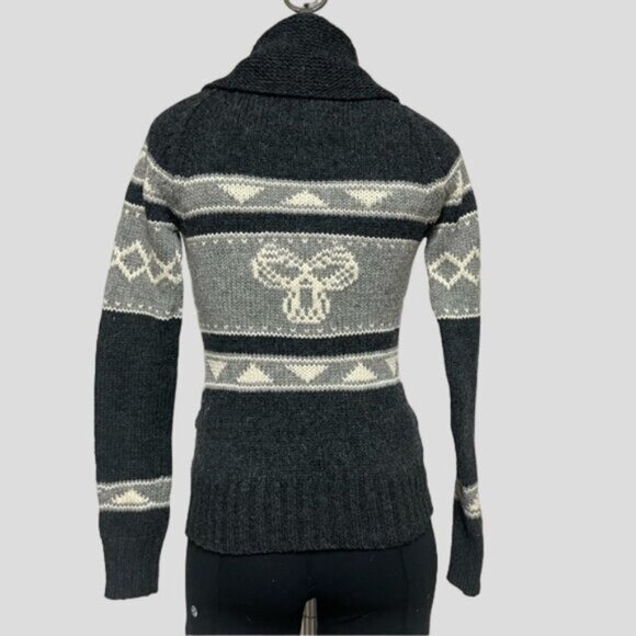 Aritzia TNA 100% Lambs Wool Sea To Sky Zip Up Knitted Cardigan Sweater - Picture 2 of 10